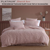 NNEDSZ Platinum Collection Flourish Rose 100% Cotton Textured Quilt Cover Set Super King