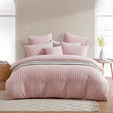 NNEDSZ Platinum Collection Frankie Blush Honeycomb Waffle Jacquard Quilt Cover Set Queen