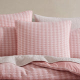 NNEDSZ Platinum Collection Frankie Blush Honeycomb Waffle Jacquard Quilt Cover Set Queen