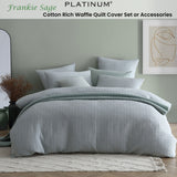 NNEDSZ Platinum Collection Frankie Sage Cotton Rich Waffle Quilt Cover Set King