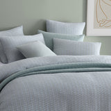 NNEDSZ Platinum Collection Frankie Sage Cotton Rich Waffle Quilt Cover Set Super King