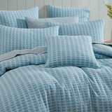 NNEDSZ Platinum Collection Frankie Turquoise Honeycomb Waffle Jacquard Quilt Cover Set King