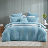 NNEDSZ Platinum Collection Frankie Turquoise Honeycomb Waffle Jacquard Quilt Cover Set Queen