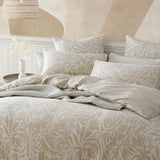 NNEDSZ Platinum Collection Haven Caramel Polyester Cotton Quilt Cover Set King