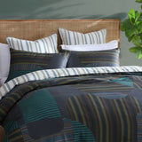 NNEDSZ 250TC Hemsworth Charcoal Cotton Sateen Quilt Cover Set Queen