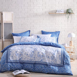 NNEDSZ Hiromi Blue Cotton-rich Percale Print Quilt Cover Set King