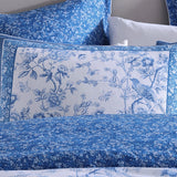 NNEDSZ Hiromi Blue Cotton-rich Percale Print Quilt Cover Set Queen