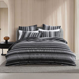 NNEDSZ Platinum Collection Hunter Charcoal 100% Cotton Seersucker Quilt Cover Set Super King