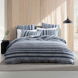 NNEDSZ Platinum Collection Hunter Indigo 100% Cotton Seersucker Quilt Cover Set Super King