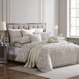 NNEDSZ Davinci Imperial Stone Woven Jacquard Damask Quilt Cover Set King