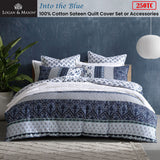 NNEDSZ Into the Blue 250TC 100% Cotton Sateen Quilt Cover Set Queen