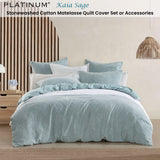 NNEDSZ Platinum Collection Kaia Sage Stonewashed Cotton Matelasse Quilt Cover Set King