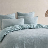 NNEDSZ Platinum Collection Kaia Sage Stonewashed Cotton Matelasse Quilt Cover Set Queen