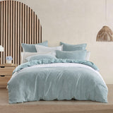 NNEDSZ Platinum Collection Kaia Sage Stonewashed Cotton Matelasse Quilt Cover Set Super King