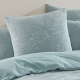 NNEDSZ Platinum Collection Kaia Sage Stonewashed Cotton Matelasse Quilt Cover Set Super King