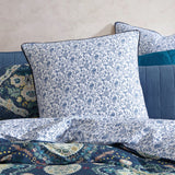 NNEDSZ Logan and Mason 250TC Kashmir Mid Blue Cotton Sateen Quilt Cover Set Queen