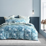 NNEDSZ Kiama Blue 250TC 100% Cotton Sateen Quilt Cover Set Queen