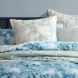 NNEDSZ Kiama Blue 250TC 100% Cotton Sateen Quilt Cover Set Queen