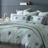 NNEDSZ Logan and Mason 250TC Kimba Teal Cotton Sateen Quilt Cover Set King