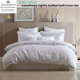 NNEDSZ Platinum Collection Koko Silver Lightly Quilted Quilt Cover Set King