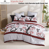 NNEDSZ Kyushu Red Cotton-rich Percale Print Quilt Cover Set Queen
