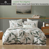 NNEDSZ Logan and Mason 250TC Leeton Eucalyptus Cotton Sateen Quilt Cover Set King