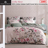 NNEDSZ Lisha Rose 250TC 100% Cotton Sateen Quilt Cover Set Super King