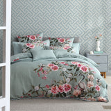 NNEDSZ Lisha Sage 250TC 100% Cotton Sateen Quilt Cover Set Super King