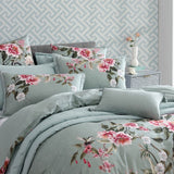NNEDSZ Lisha Sage 250TC 100% Cotton Sateen Quilt Cover Set Super King