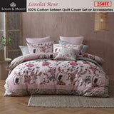 NNEDSZ Lorelai Rose 250TC 100% Cotton Sateen Quilt Cover Set King
