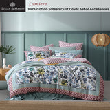 NNEDSZ Logan and Mason 250TC Lumiere Multi Cotton Sateen Quilt Cover Set King