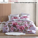 NNEDSZ Maeve Lilac Cotton-rich Percale Print Quilt Cover Set King