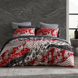 NNEDSZ Logan and Mason 250TC Maru Red Cotton Sateen Quilt Cover Set Queen