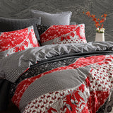 NNEDSZ Logan and Mason 250TC Maru Red Cotton Sateen Quilt Cover Set Queen