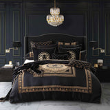 NNEDSZ Davinci Massimo Black Yarn-dyed Chenille Quilt Cover Set King