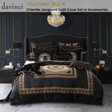 NNEDSZ Davinci Massimo Black Yarn-dyed Chenille Quilt Cover Set King