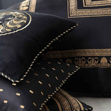 NNEDSZ Davinci Massimo Black Yarn-dyed Chenille Quilt Cover Set King