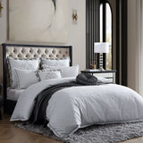 NNEDSZ Davinci Orion Silver Woven Quilt Cover Set King