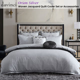 NNEDSZ Davinci Orion Silver Woven Quilt Cover Set Super King
