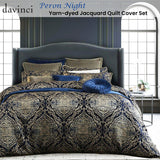 NNEDSZ Davinci Peron Night Crushed Velvet Applique Quilt Cover Set Super King