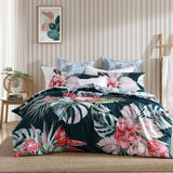 NNEDSZ Petra Teal Cotton-rich Percale Print Quilt Cover Set King