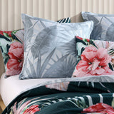 NNEDSZ Petra Teal Cotton-rich Percale Print Quilt Cover Set Queen
