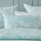 NNEDSZ Platinum Collection Poppi Aqua Cotton Polyester Jacquard Quilt Cover Set King