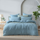 NNEDSZ Platinum Collection Santa Fe Teal Cotton Jacquard Quilt Cover Set King