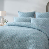 NNEDSZ Platinum Collection Santa Fe Teal Cotton Jacquard Quilt Cover Set Queen