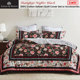NNEDSZ 250TC Shanghai Nights Black Cotton Sateen Quilt Cover Set Super King