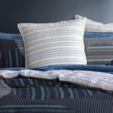 NNEDSZ Statham Navy 250TC 100% Cotton Sateen Quilt Cover Set Queen