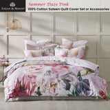 NNEDSZ 250TC Summer Daze Pink Cotton Sateen Quilt Cover Set King