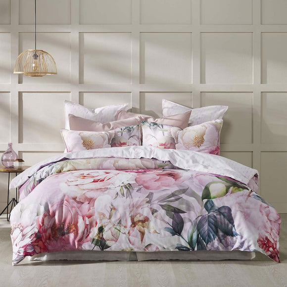 NNEDSZ 250TC Summer Daze Pink Cotton Sateen Quilt Cover Set Queen