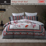 NNEDSZ Tokyo Drift Red 100% Cotton Sateen Quilt Cover Set Queen